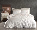 Lenjerie pat 2 persoane DANTELA Alya - Crem