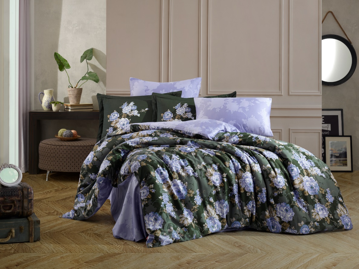 Adriana-Yesil.jpg Lenjerie Pat 2 Persoane Hobby Adriana - Verde - imagine 1