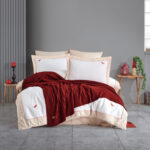 Cuvertura + Lenjerie Pat 2 Persoane Hobby Fansy -Bordo
