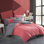 Lenjerie Pat 2 Persoane Hobby Poplin Diamond Uni - Koral
