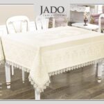 Fata de masa din Policoton cu Dantela - Crem 160x270