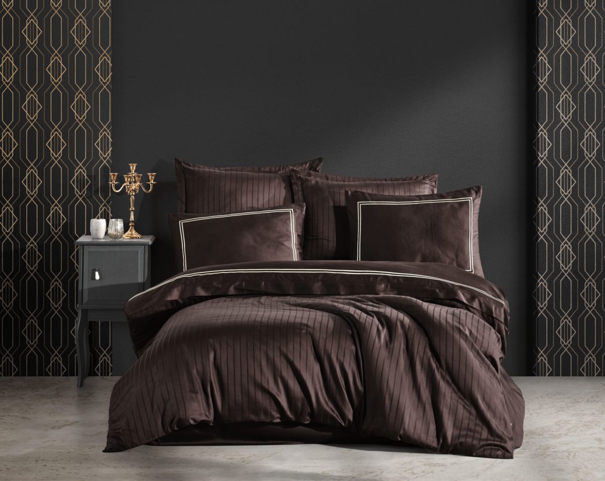 Lenjerie pat 2 persoane DANTELA - Imge-kahve - imagine 2