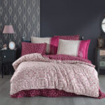 Lenjerie Pat 2 Persoane Hobby Leona - Bordo