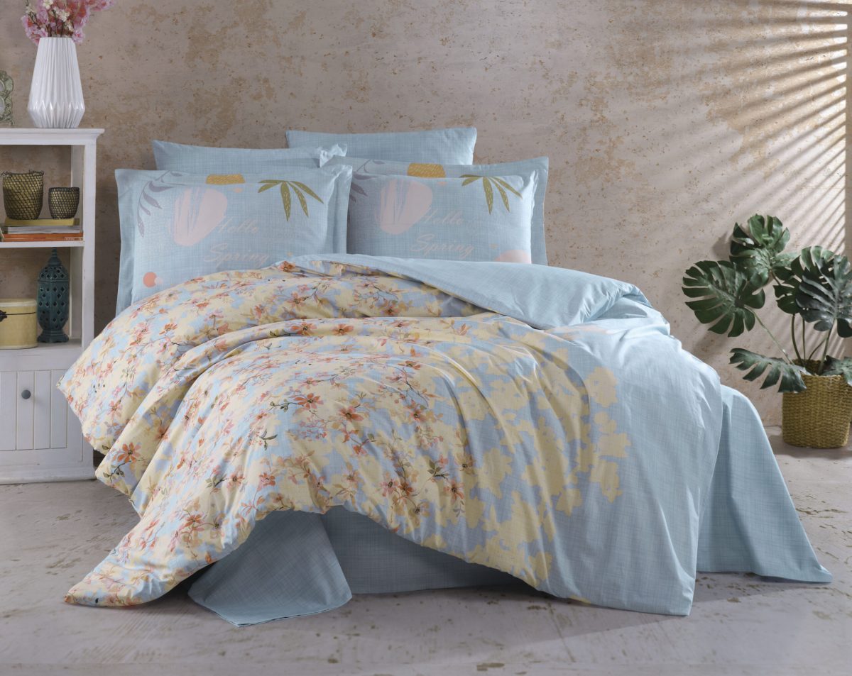 Lenjerie Pat 2 persoane Hobby Lili - Mavi - imagine 2