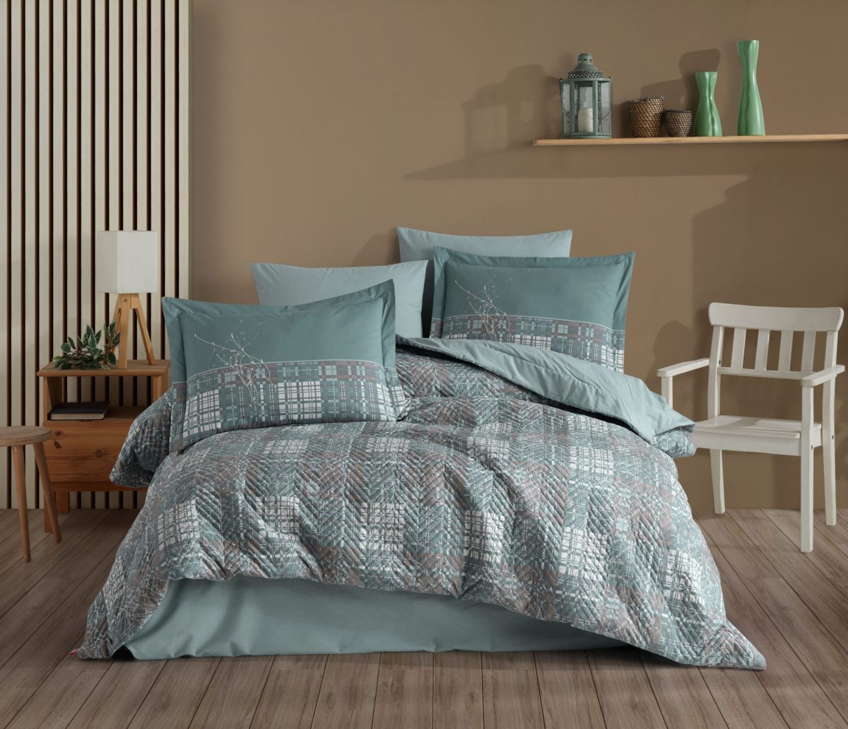 Handdy Pike + Lenjerie Poplin Lucia - Yesil - imagine 2