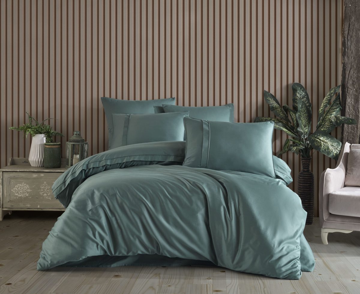 Lenjerie Pat 2 Persoane Hobby Plain - Verde - imagine 2