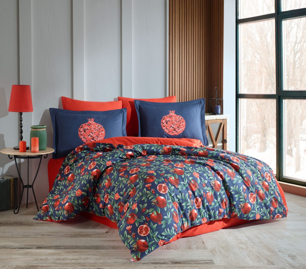 Lenjerie Pat 2 persoane Hobby Plenty - Kirmizi - imagine 2