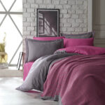Patura + Lenjerie Pat 2 Persoane Tuana -  Fucshia