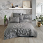 Lenjerie Pat 2 Persoane Hobby BRODERIE VERA - GRI