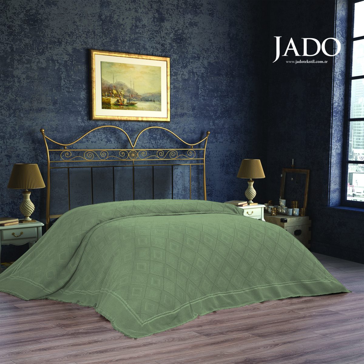 Cuvertura Pat Jado Pano Pike - Baklava - Verde - imagine 2