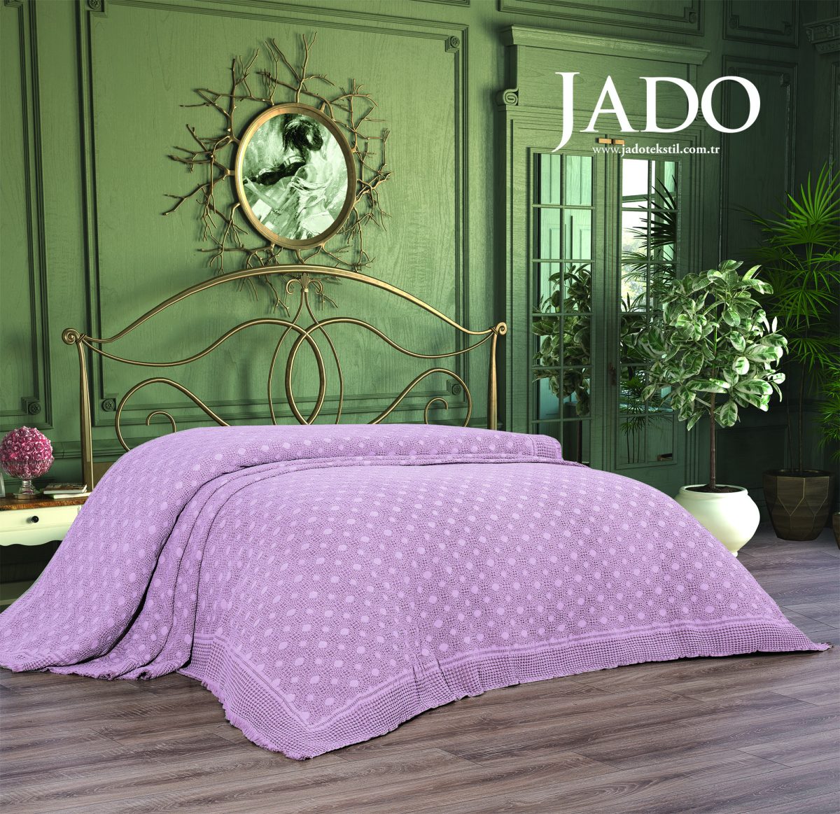 Cuvertura Pat Jado Pano Pike - Geometric - Pudra - imagine 2