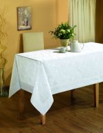 Fata de masa Jackline - cu - Bordura- Alb - 160x220 cm