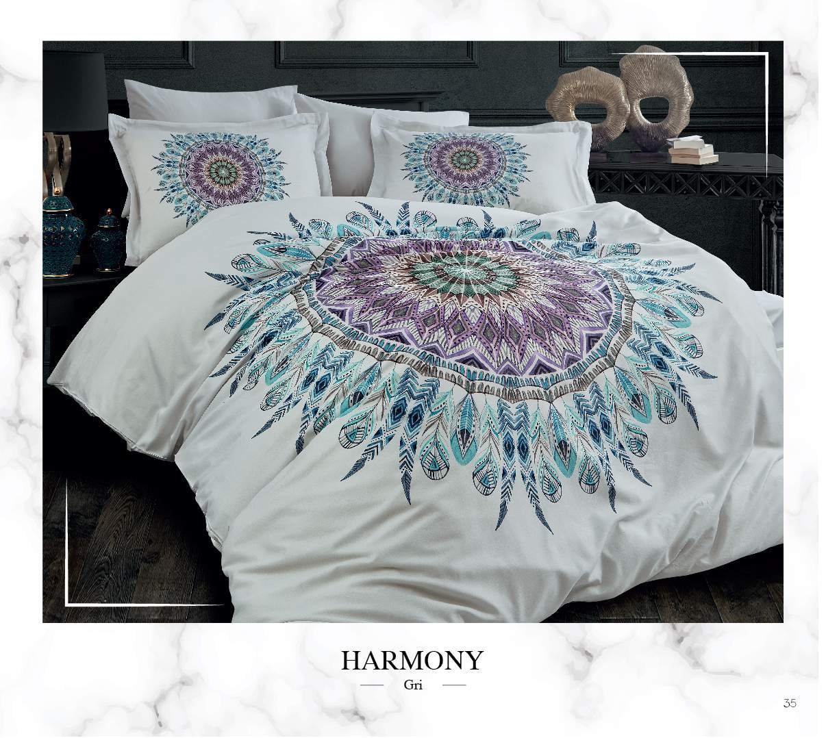 sentez-Harmony-gri.jpg Lenjerie pat 2 persoane DANTELA Harmony 3D Gri - imagine 1