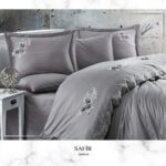 Lenjerie pat 2 persoane DANTELA Safir - Antrasit