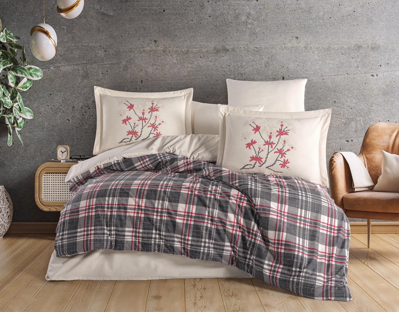 Lenjerie-Pat-2-persoane-Hobby-Margeret-Negru Lenjerie Pat 2 persoane Hobby Margeret - Negru - imagine 1