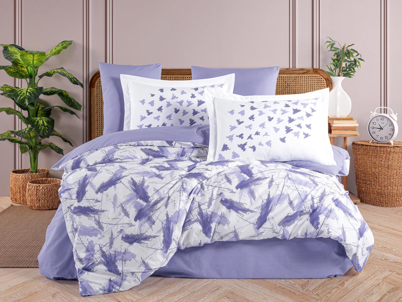 Lenjerie-Pat-2-persoane-Hobby-Silva-Lila Lenjerie Pat 2 persoane Hobby Silva - Lila - imagine 1